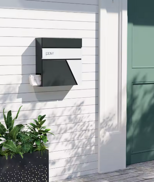 Wandgemonteerde Metalen Brievenbus met Krantenhouder – Modern Design & Weerbestendig