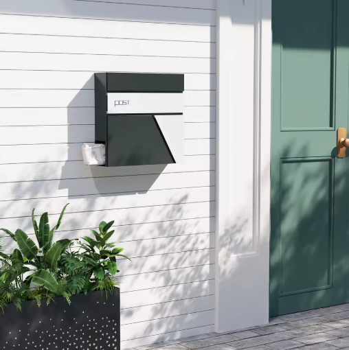 Wandgemonteerde Metalen Brievenbus met Krantenhouder – Modern Design & Weerbestendig
