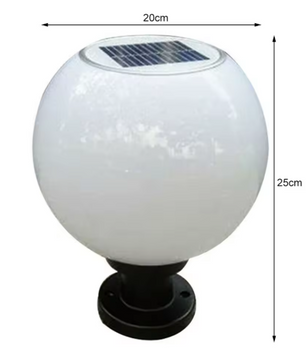 LED Solar Acryl Ronde Bal Lamp – Waterdichte Buitenverlichting voor Tuin, Pad, Muur & Pijlers