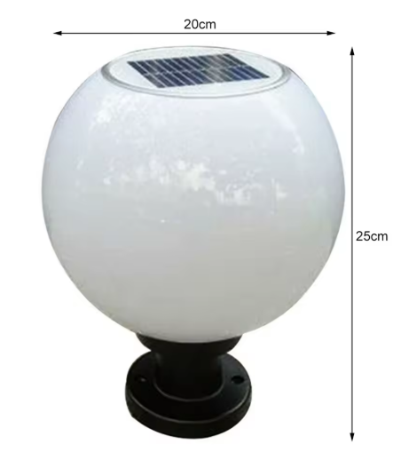 LED Solar Acryl Ronde Bal Lamp – Waterdichte Buitenverlichting voor Tuin, Pad, Muur & Pijlers