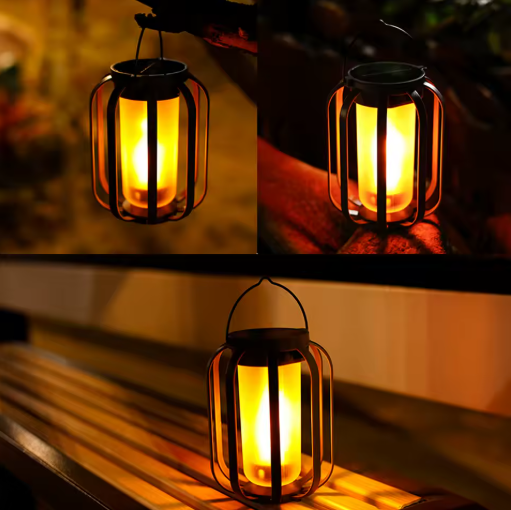 LED Solar Tuinlantaarn – Waterdicht, USB & Zonne-energie Oplaadbaar, Meerdere Lichtmodi, Antiek Design voor Tuin, Patio & Veranda