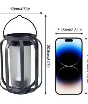 LED Solar Tuinlantaarn – Waterdicht, USB & Zonne-energie Oplaadbaar, Meerdere Lichtmodi, Antiek Design voor Tuin, Patio & Veranda