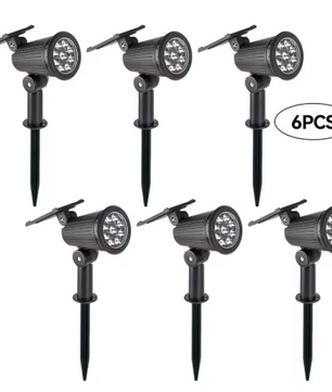Set van 6 LED Solar Grondspots – Warm Licht, IP44 Waterdicht, Tuin- en Landschapsverlichting