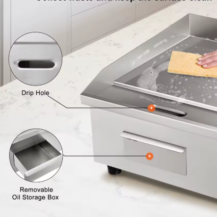 Professionele Elektrische Bakplaat – 1600 W, 50–300°C, Groot Kookoppervlak