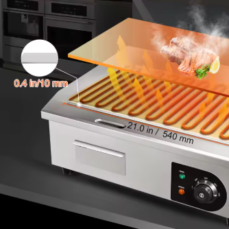 Professionele Elektrische Bakplaat – 1600 W, 50–300°C, Groot Kookoppervlak