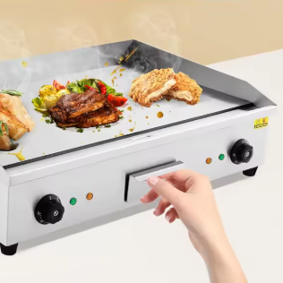 Commerciële Elektrische Grillplaat – 4,4 kW Dubbele Temperatuurregeling 50–300°C