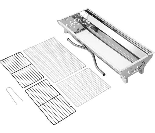 Opvouwbare Roestvrijstalen BBQ Grill – Draagbare Houtskoolbarbecue voor Buiten