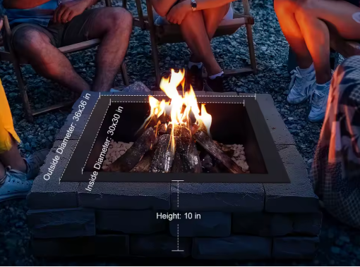 Vuurplaatsring Met Vonkbescherming – Tuinhard Tuin- en Kampvuurplaats voor Barbecue en Verwarming