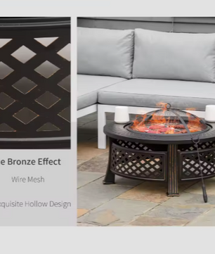 Brazier Met Deksel – Tuinhouten Vuurmand voor Buiten Verwarming en Grillen