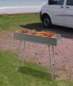 Opvouwbare Houtskoolbarbecue – Draagbare BBQ Grill met 3 Branders, Ideaal voor Kamperen en Buitenfeesten