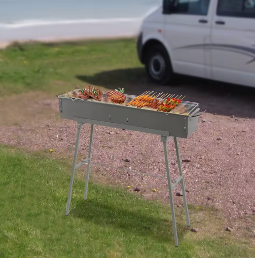 Opvouwbare Houtskoolbarbecue – Draagbare BBQ Grill met 3 Branders, Ideaal voor Kamperen en Buitenfeesten