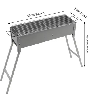 Opvouwbare Houtskoolbarbecue – Draagbare BBQ Grill met 3 Branders, Ideaal voor Kamperen en Buitenfeesten