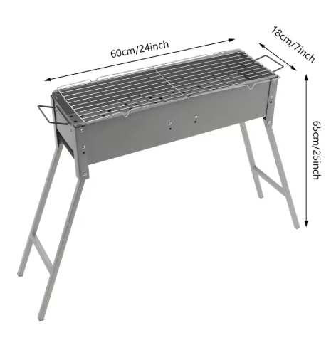 Opvouwbare Houtskoolbarbecue – Draagbare BBQ Grill met 3 Branders, Ideaal voor Kamperen en Buitenfeesten