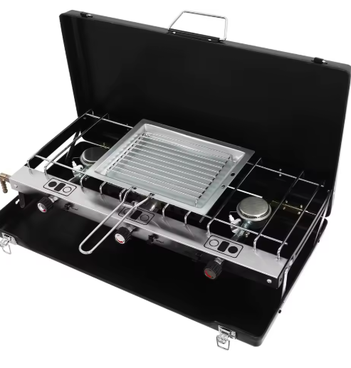 Draagbare Gas Kookfornuis met 3 Branders – Ideaal voor Kamperen, Barbecue en Buitenactiviteiten