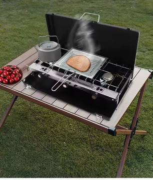 Draagbare Gas Kookfornuis met 3 Branders – Ideaal voor Kamperen, Barbecue en Buitenactiviteiten