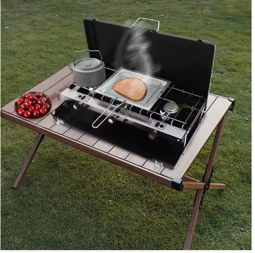 Draagbare Gas Kookfornuis met 3 Branders – Ideaal voor Kamperen, Barbecue en Buitenactiviteiten
