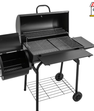 Houtskoolgrill voor Buiten – Barbecue met Thermometer, Wielen en Opvouwbare Tafel