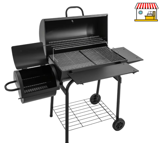 Houtskoolgrill voor Buiten – Barbecue met Thermometer, Wielen en Opvouwbare Tafel
