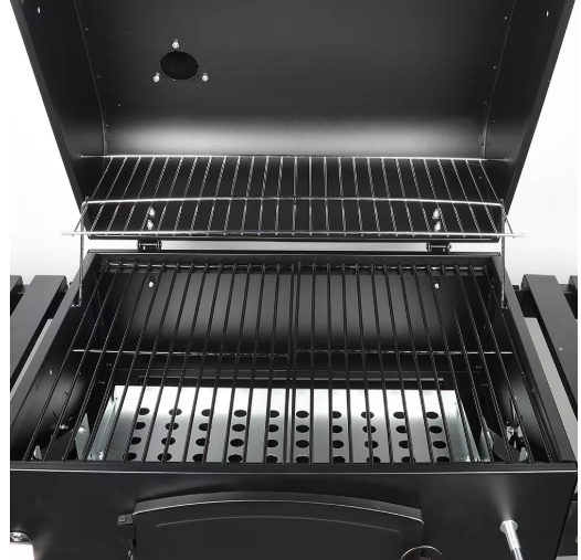 Outdoor Houtskoolgrill met Thermometer, Wielen en Plank – Perfect voor Barbecue, Camping en Picknick