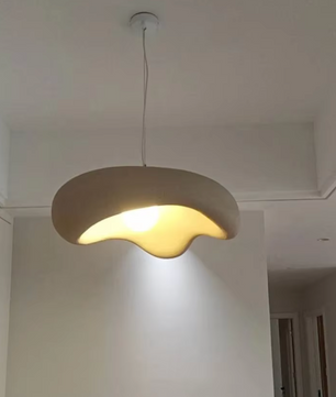Scandinavische Crème Hanglamp – Minimalistische Wabi-Sabi Kroonluchter voor Woonkamer, Eetkamer & Slaapkamer