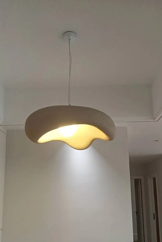 Scandinavische Crème Hanglamp – Minimalistische Wabi-Sabi Kroonluchter voor Woonkamer, Eetkamer & Slaapkamer