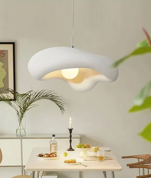 Scandinavische Crème Hanglamp – Minimalistische Wabi-Sabi Kroonluchter voor Woonkamer, Eetkamer & Slaapkamer