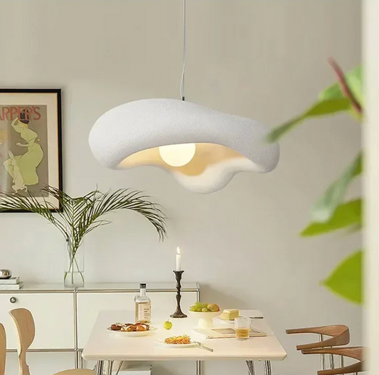 Scandinavische Crème Hanglamp – Minimalistische Wabi-Sabi Kroonluchter voor Woonkamer, Eetkamer & Slaapkamer
