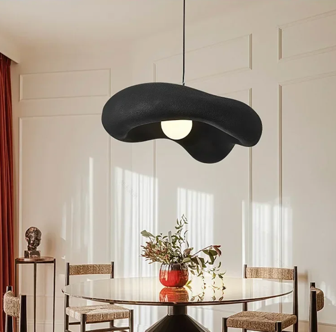 Scandinavische Crème Hanglamp – Minimalistische Wabi-Sabi Kroonluchter voor Woonkamer, Eetkamer & Slaapkamer