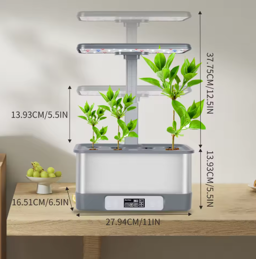 8-Gaats Smart APP-bediening Hydrocultuur Kweekset met Volledige Spectrum Verlichting – Grondloze Plantkit voor Groenten, Bloemen en Fruit