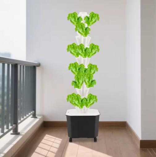 Hydrocultuur Kweekset met 50 Gaten en 6 Laags Ontwerp – Verticaal Groente- en Kruidentuin Systeem met Pomp en Mobiele Watertank