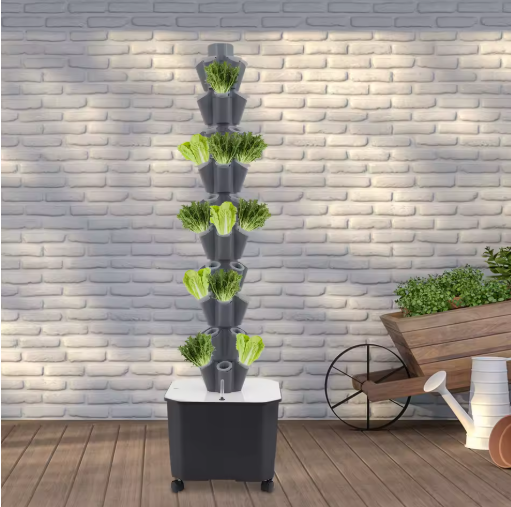Hydrocultuur Kweekset met 50 Gaten en 6 Laags Ontwerp – Verticaal Groente- en Kruidentuin Systeem met Pomp en Mobiele Watertank