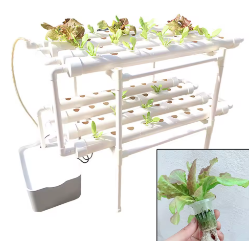 Hydrocultuur Kweekset – 36/72 Plantgaten, Automatisch Irrigatiesysteem, PVC Groente- en Bloemen Kweekset voor Binnen en Buiten