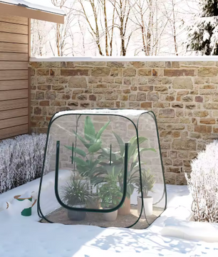 Pop-up Mini-Kas voor Planten – 70x70x80 cm, Wintertent voor Tuin en Groenten met Ritssluiting en Grondspijkers
