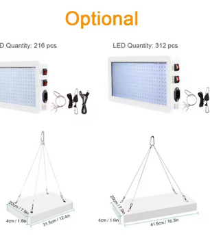 2000W LED Groeilamp voor Kamerplanten – Volledig Spectrum met Dubbele Schakelaar, Waterdicht en Perfect voor Bloemen, Groenten en Fruit