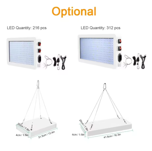 2000W LED Groeilamp voor Kamerplanten – Volledig Spectrum met Dubbele Schakelaar, Waterdicht en Perfect voor Bloemen, Groenten en Fruit