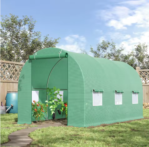 Kas voor Tuin en Terras – Verhoogd Plantengroeihuis met Mosquitoraam, 450x200x200 cm