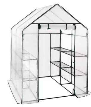 Tuinkas voor Tomaten, Bloemen en Groenten – PE Folie Tunnel met Ritssluiting, Waterdicht en Weerbestendig, 143x143x195 cm