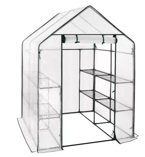 Tuinkas voor Tomaten, Bloemen en Groenten – PE Folie Tunnel met Ritssluiting, Waterdicht en Weerbestendig, 143x143x195 cm