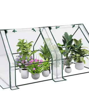 Tuinkas met Oproldeur – Bescherming voor Planten, Groenten en Bloemen, Stalen Frame, 200x77x146/169 cm