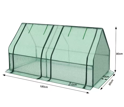 Tuinkas met Oproldeur – Bescherming voor Planten, Groenten en Bloemen, Stalen Frame, 200x77x146/169 cm