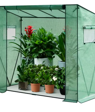 Pop-up Tuinkas voor Planten – Winterbescherming met PVC Afdekking en Stalen Frame, 200x77x146/169 cm