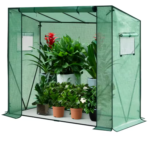 Pop-up Tuinkas voor Planten – Winterbescherming met PVC Afdekking en Stalen Frame, 200x77x146/169 cm