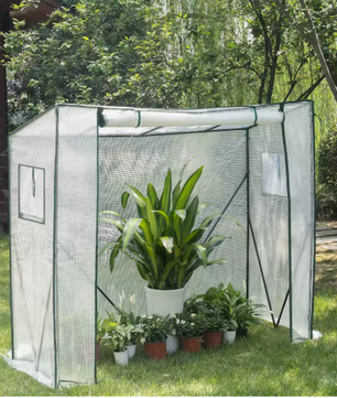 Pop-up Tuinkas voor Planten – Winterbescherming met PVC Afdekking en Stalen Frame, 200x77x146/169 cm