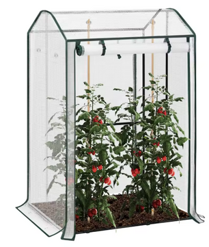 Pop-up Tuinkas voor Planten en Groenten – Winterbescherming met Oprolde Deur en Wielen, 70x70x150 cm