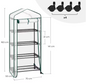 Compacte Tuinkas met Wielen en Oprolbare Deur – 3 Planken, Winterbescherming voor Buiten, Balkon en Tuin, 70x50x130 cm