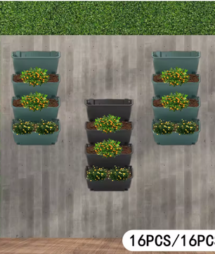 Set van 16 Verticaal Hangende Tuinplantenzakken – Wandplanter voor Kruiden, Groenten en Bloemen, Duurzaam en Ruimtebesparend