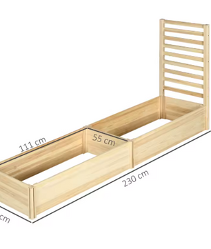 Plantenbak met Rooster voor Klimplanten en 2 Kweekdozen – Houten Tuinbak met Verhoogd Ontwerp voor Tuin, Balkon of Patio
