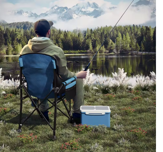 Set van 2 Draagbare Opvouwbare Campingstoelen – Lichtgewicht Zero Gravity Stoel met Bekerhouder, Zijvak en Draagtas