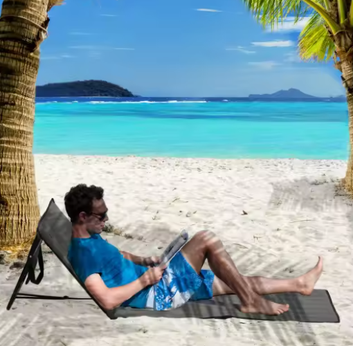2-Set Opvouwbare Strandstoelen – Verstelbare Ligstoelen met Draagtas