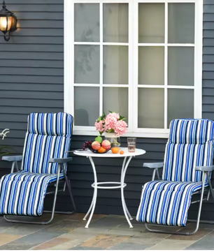 Set van 2 Verstelbare Opvouwbare Loungestoelen met Kussens voor Tuin en Terras